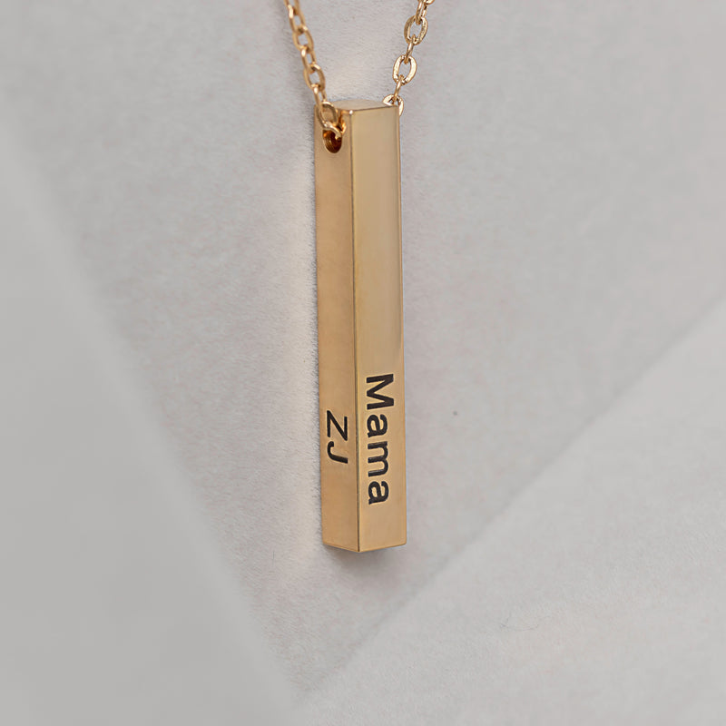 Personalized 3D Bar Necklace - CG1260S,CG1262S,CG1264S