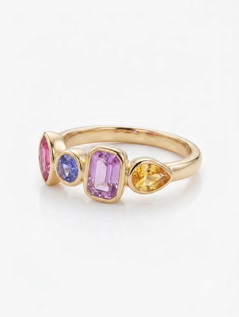Aurora 4 Birthstone Ring