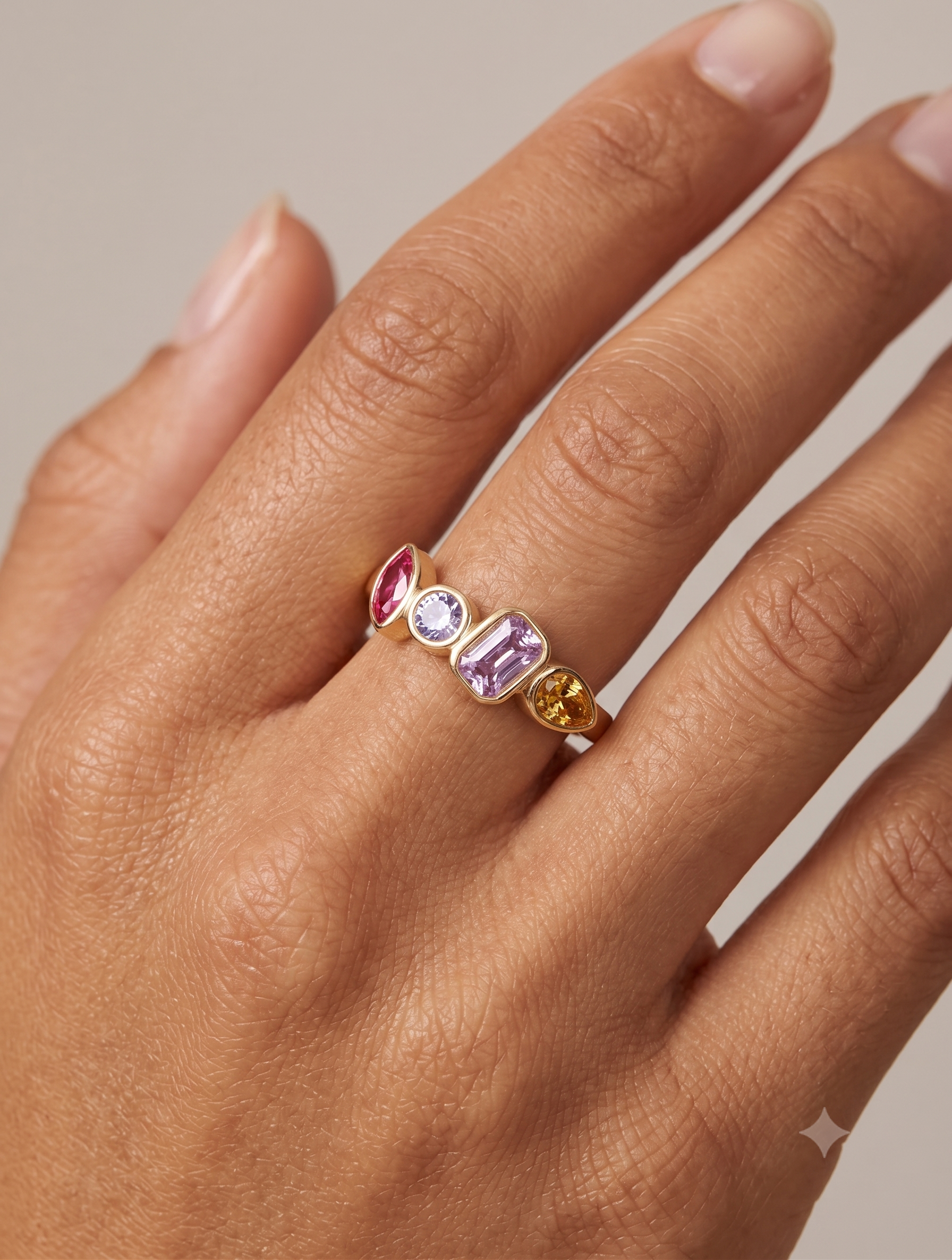 Aurora 4 Birthstone Ring