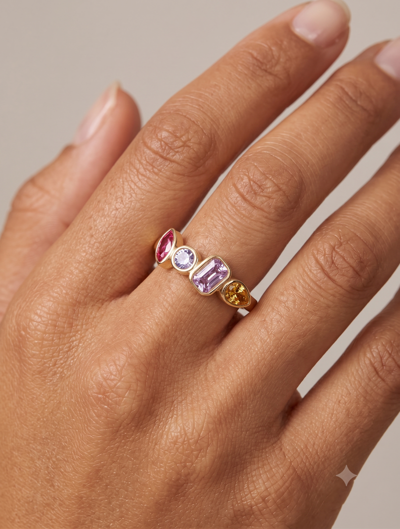 Aurora 4 Birthstone Ring