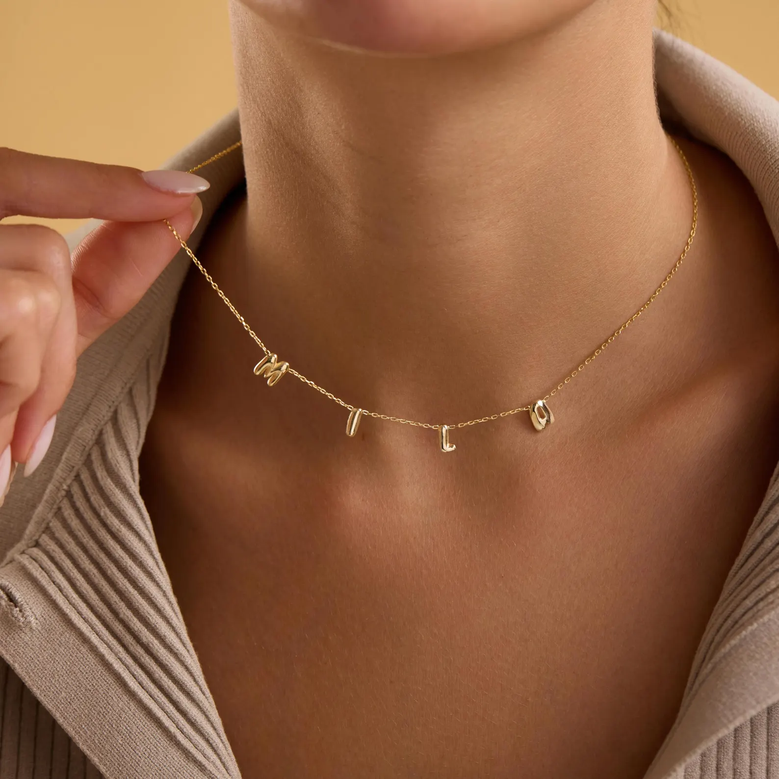 Bubble Initials Necklace - CG3858S,CG3859S,CG3860S