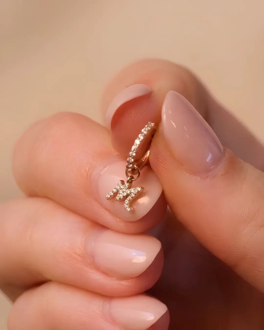 Pavé Initial Huggies