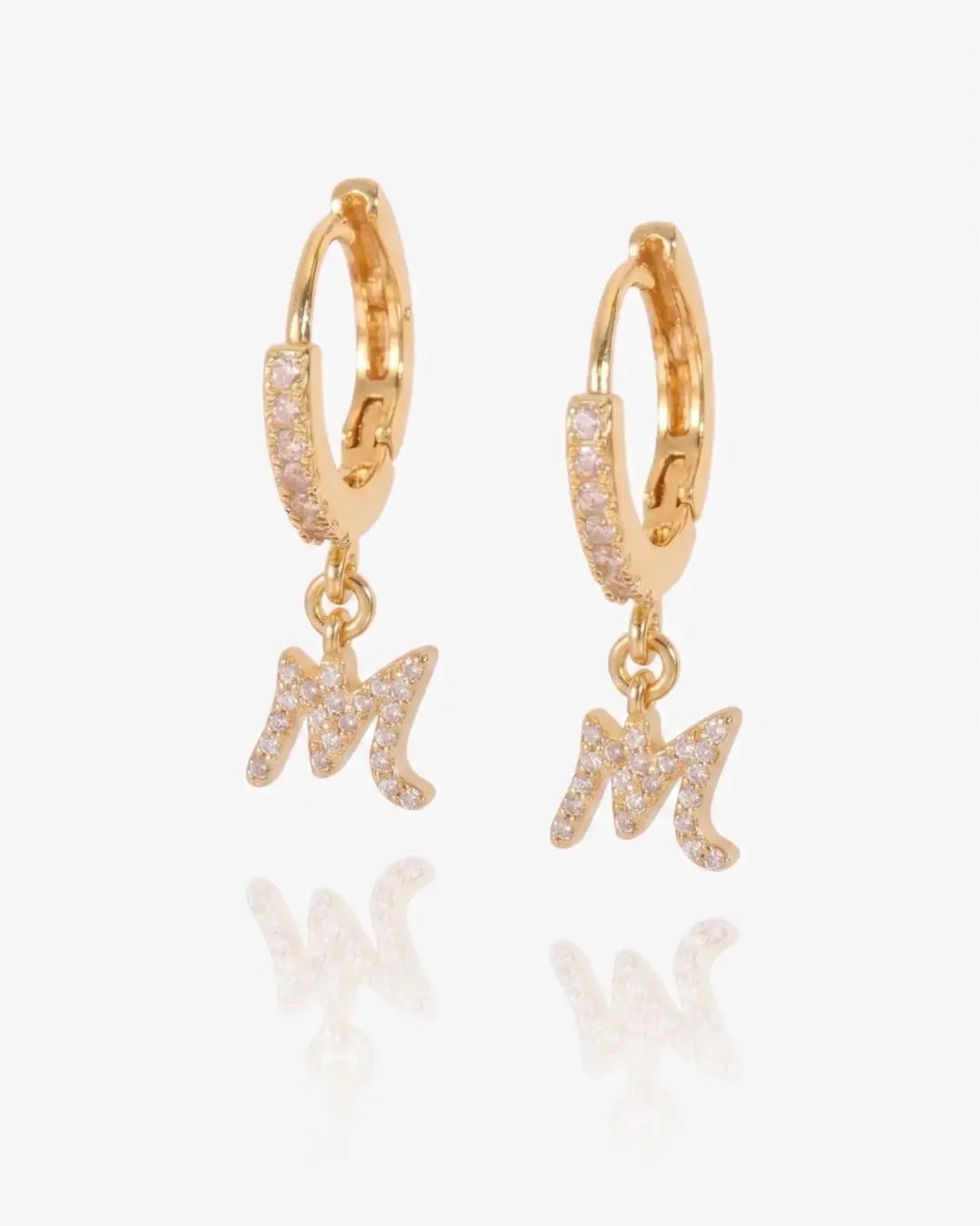 Pavé Initial Huggies