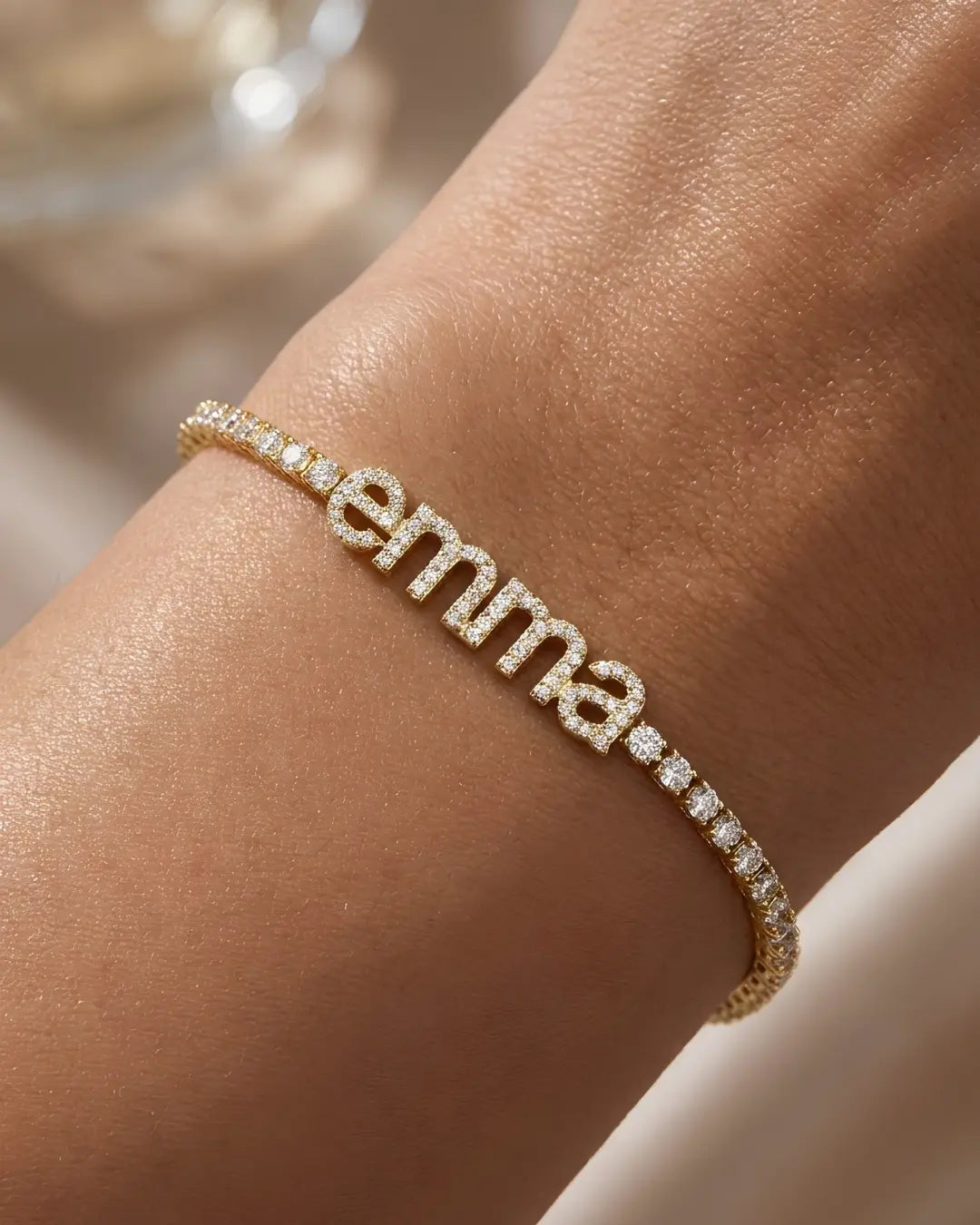 Pavé Name Tennis Bracelet
