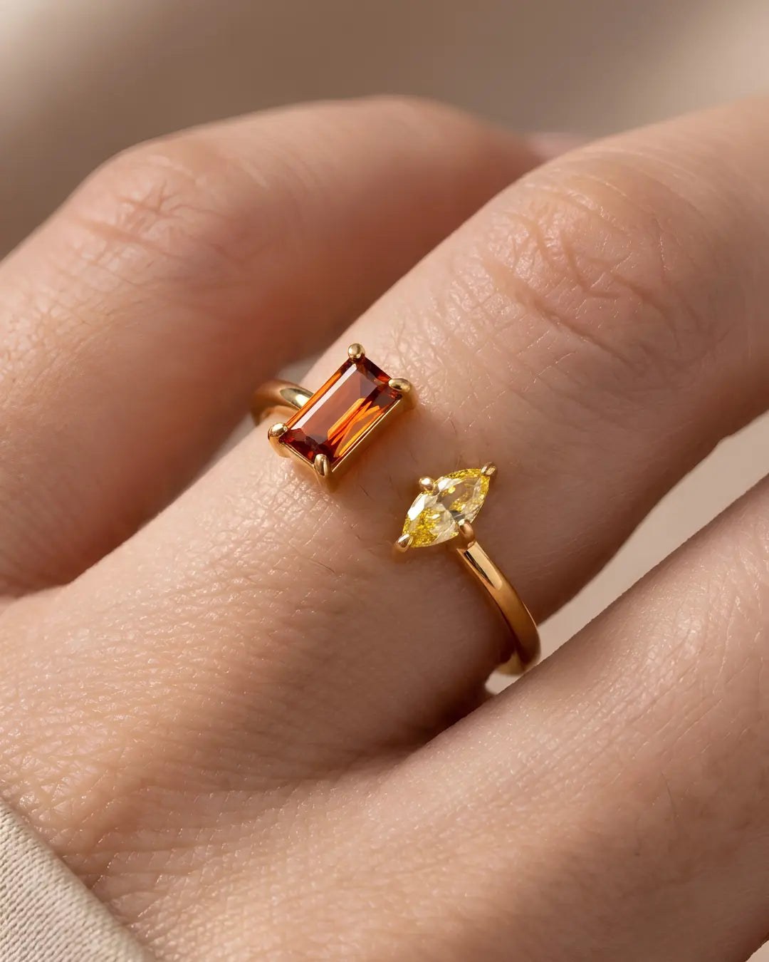 Paired Stone Ring