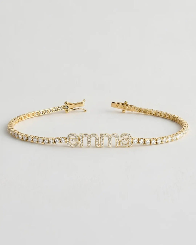 Pavé Name Tennis Bracelet