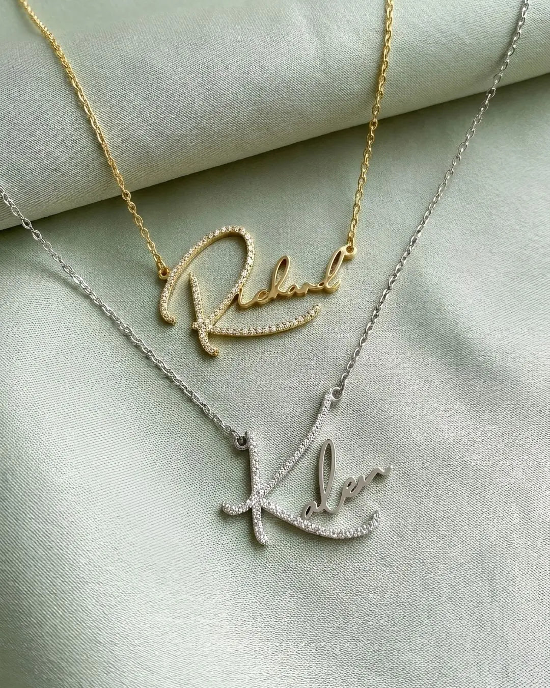 Pavé Script Necklace