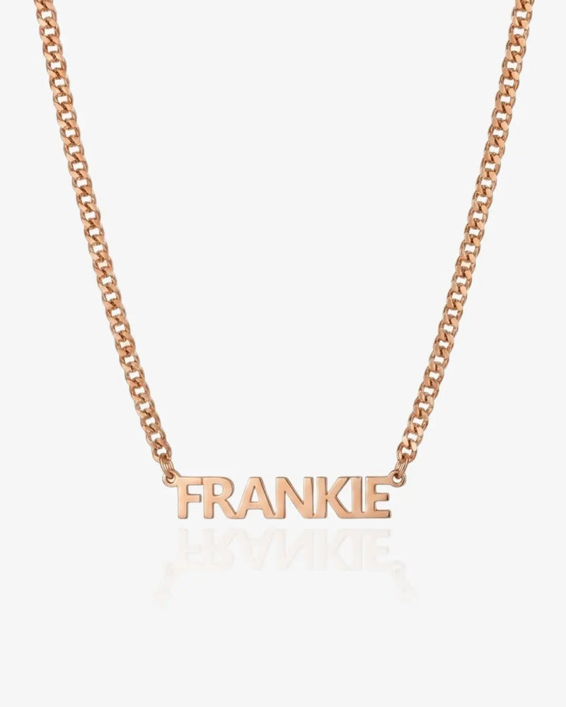 Personalized Name Necklace with Curb-Style Chain