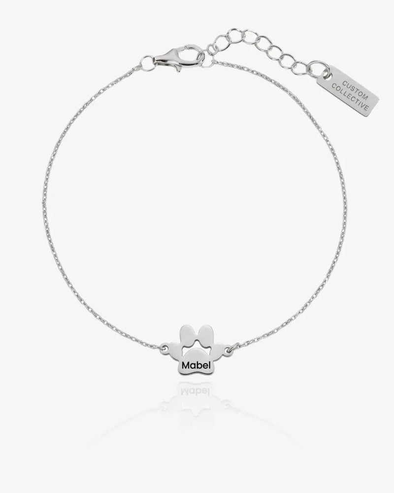 Paw Print Name Bracelet