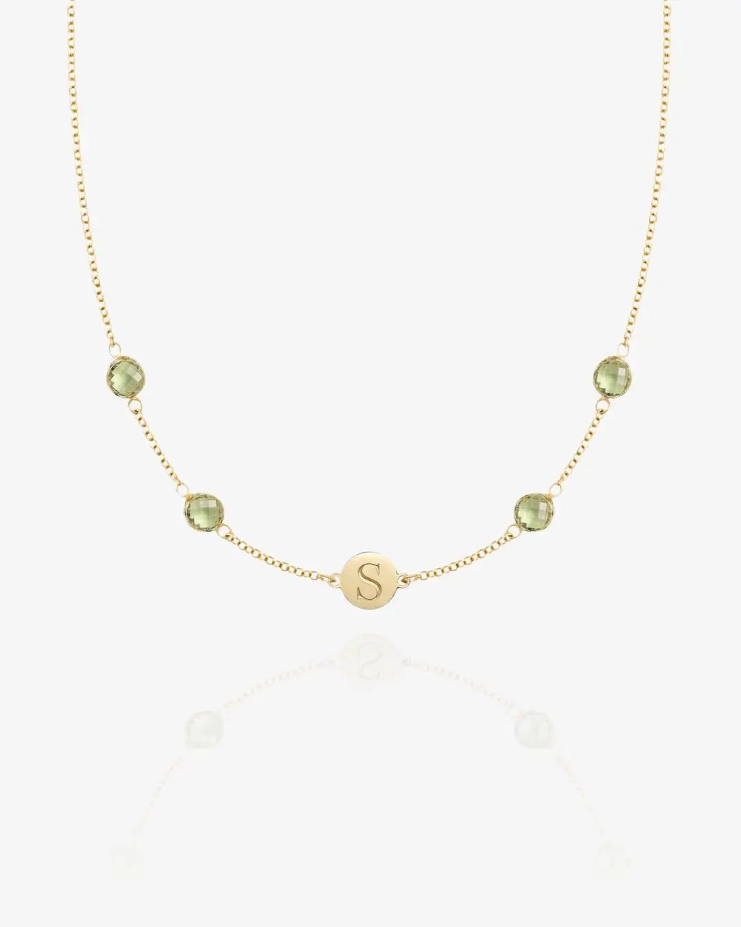 Birthstone Keepsake Initial Necklace