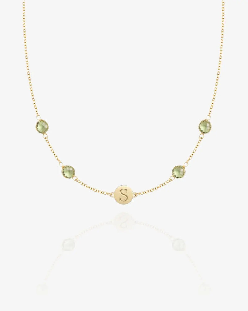 Birthstone Keepsake Initial Necklace