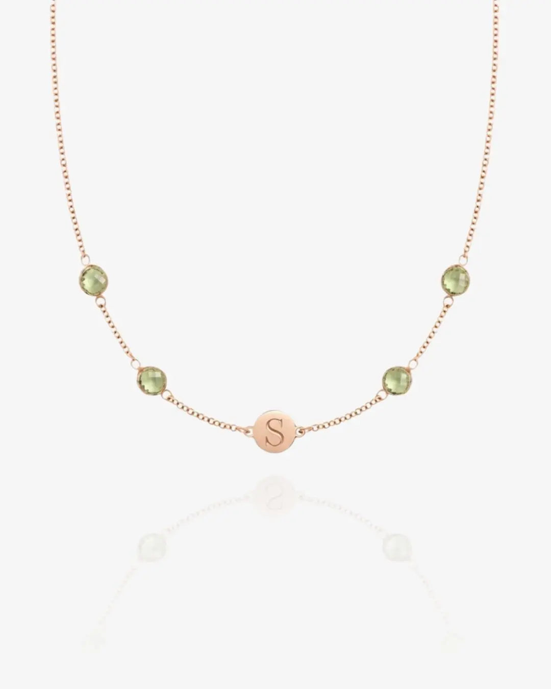 Birthstone Keepsake Initial Necklace