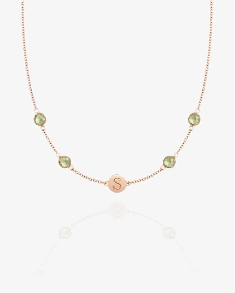 Birthstone Keepsake Initial Necklace