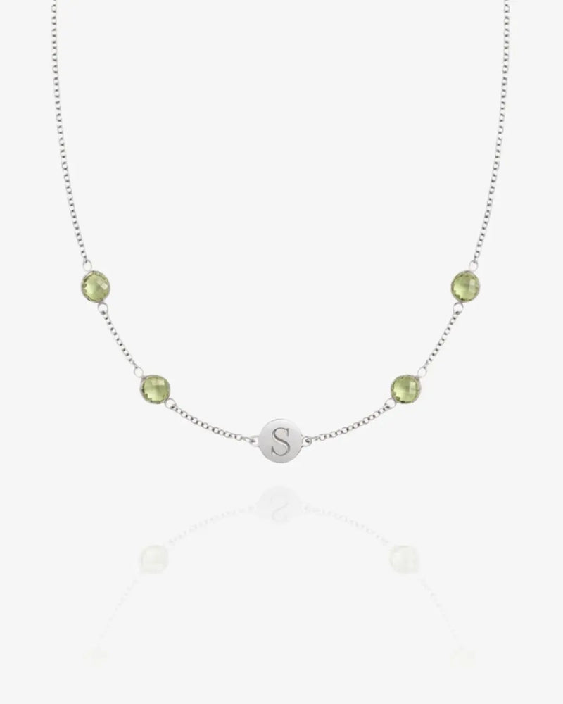 Birthstone Keepsake Initial Necklace