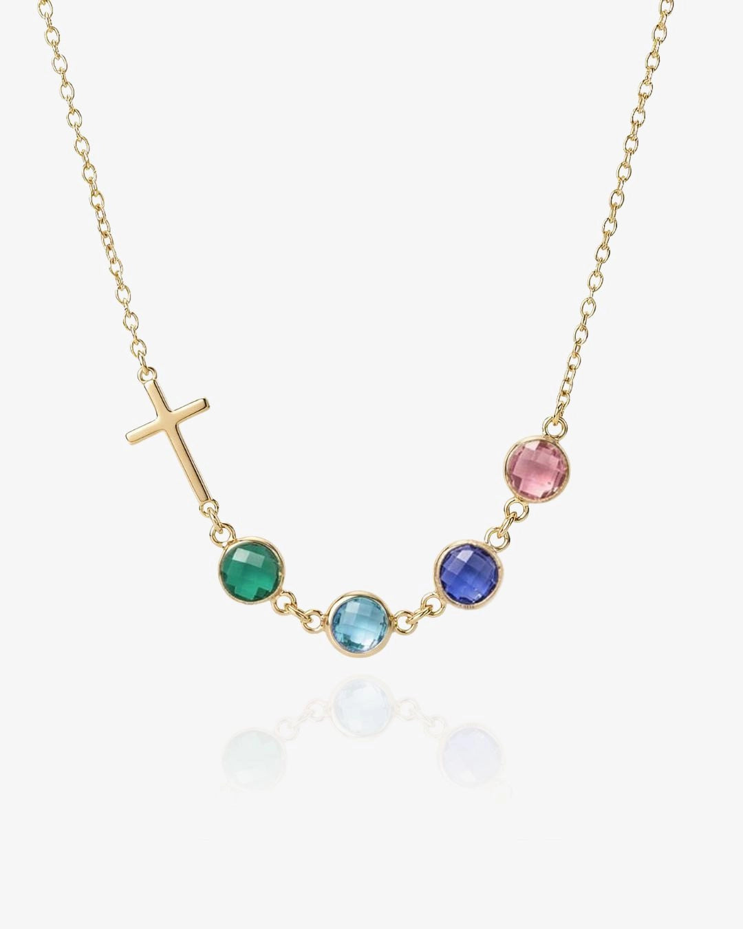 Cross with Birthstone Necklace