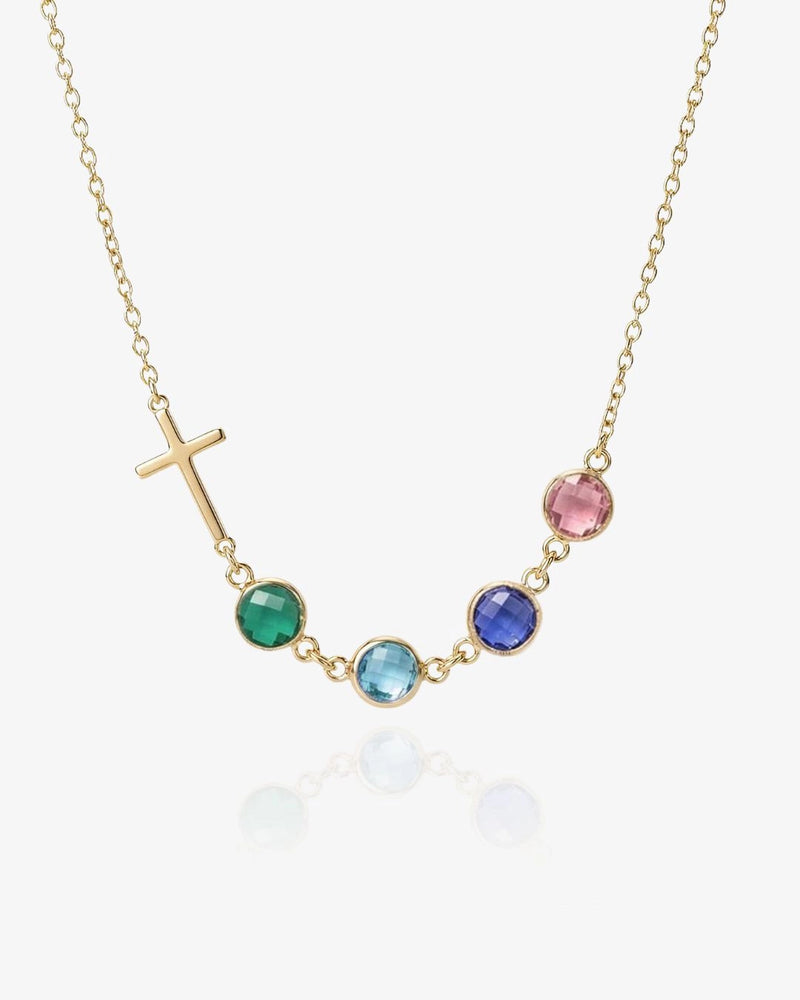 Cross with Birthstone Necklace - CG3326S,CG3327S,CG3328S,CG3329S,CG3330S,CG3331S,CG3332S,CG3333S,CG3334S,CG3335S,CG3336S,CG3337S,CG3338S,CG3339S,CG3340S