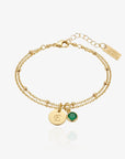 Birthstone and Initial Bracelet