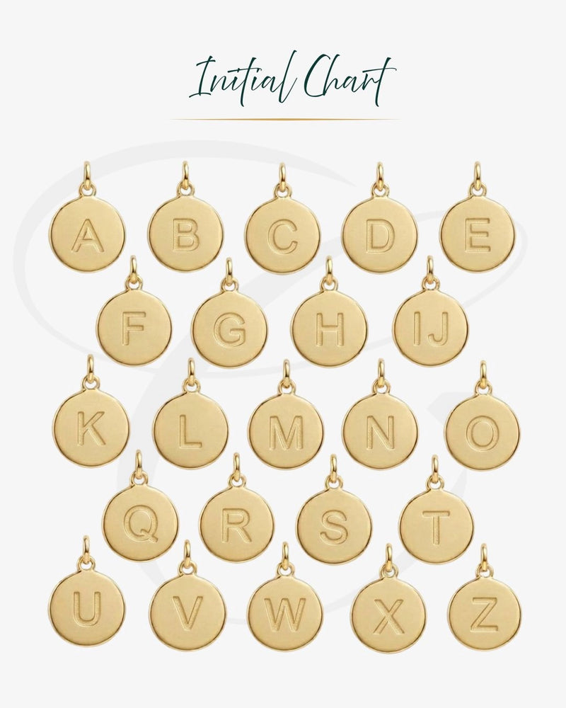 Custom Initial Disc Necklace - CG0383S,CG0384S,CG0385S,CG0386S,CG0387S,CG0388S