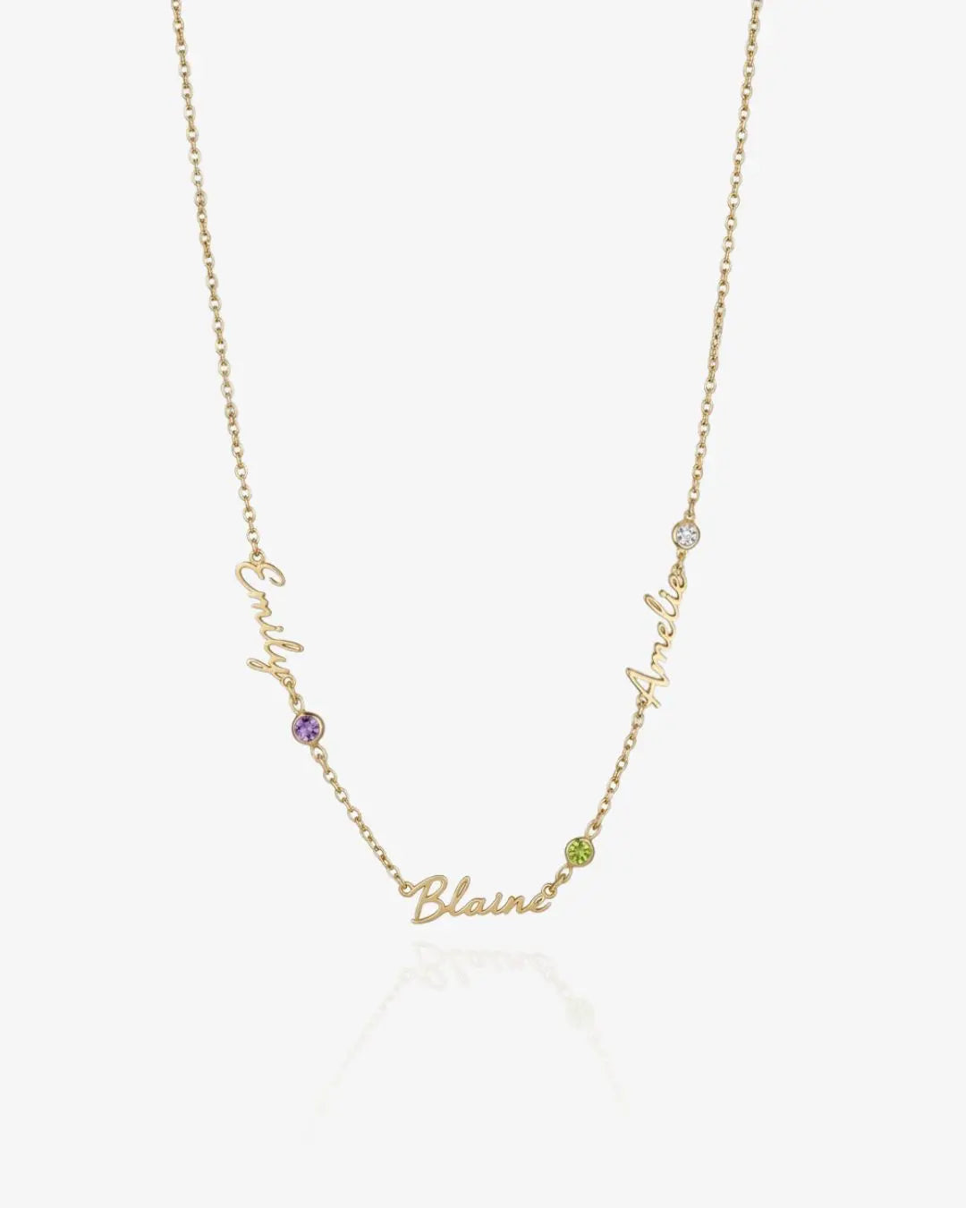 Multiple Name and Birthstone Necklace