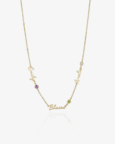 Multiple Name and Birthstone Necklace
