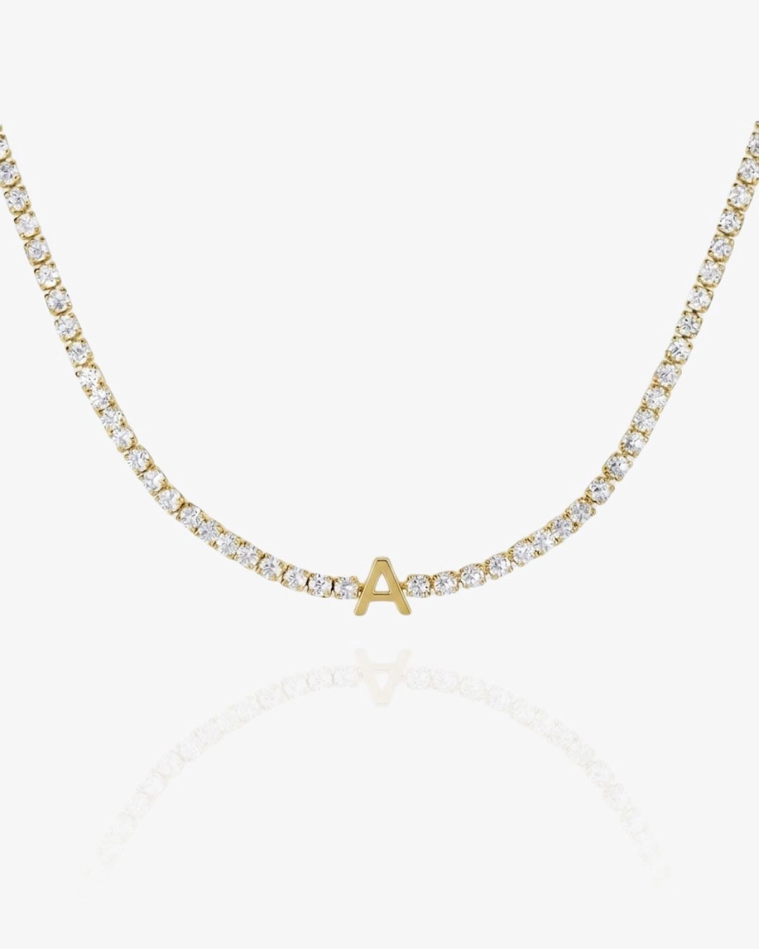Initial Tennis Necklace