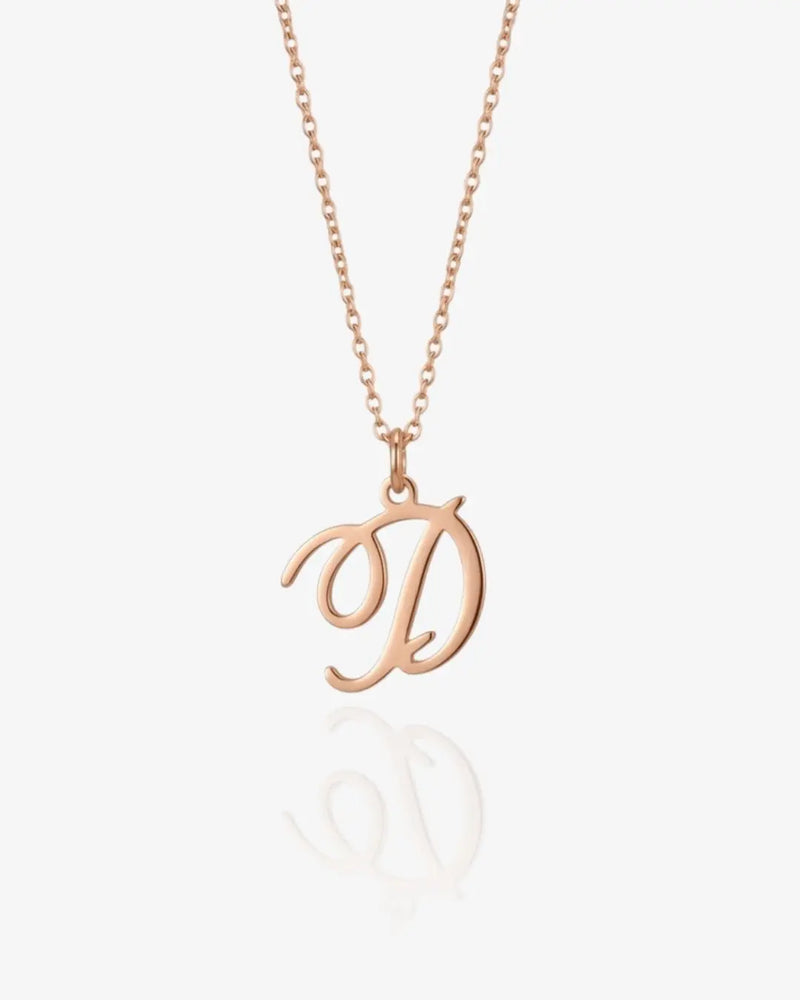 Dainty Initial Script Necklace
