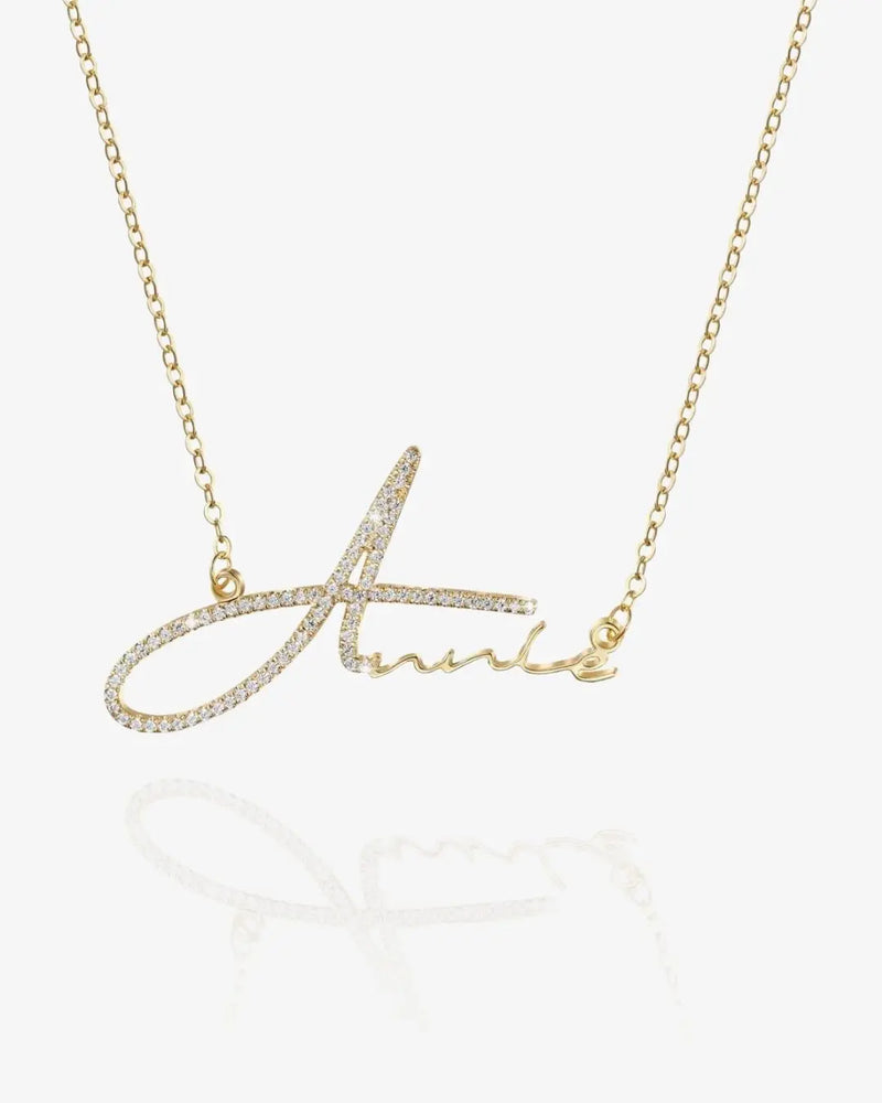 Pavé Script Necklace