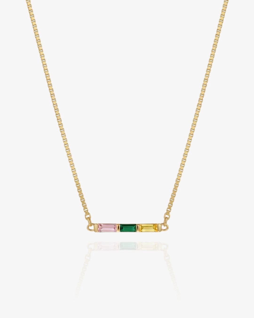 Baguette Birthstone Necklace