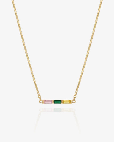 Baguette Birthstone Necklace
