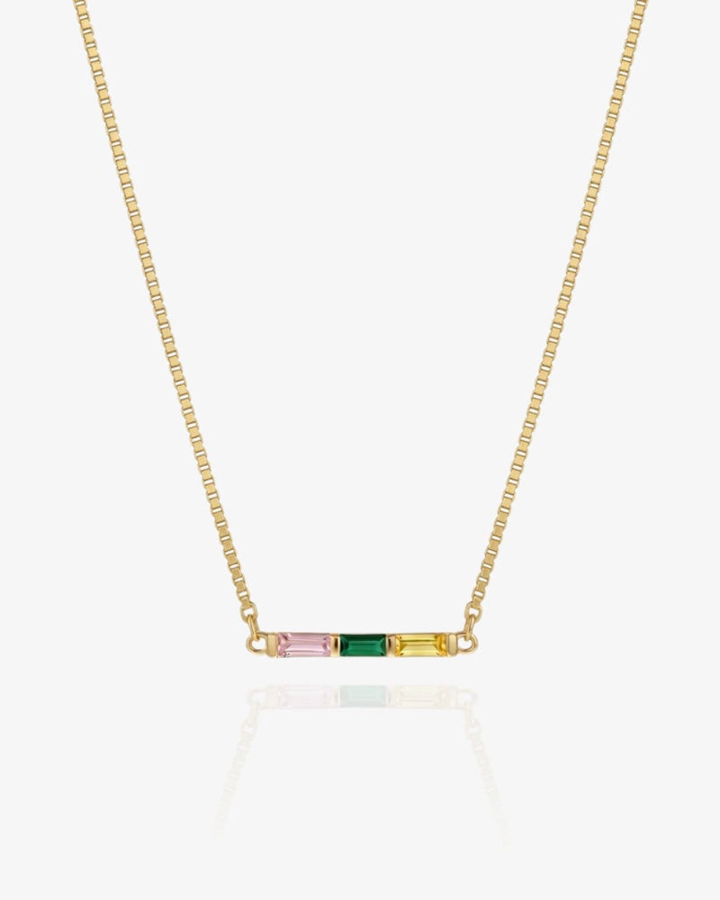 Baguette Birthstone Necklace