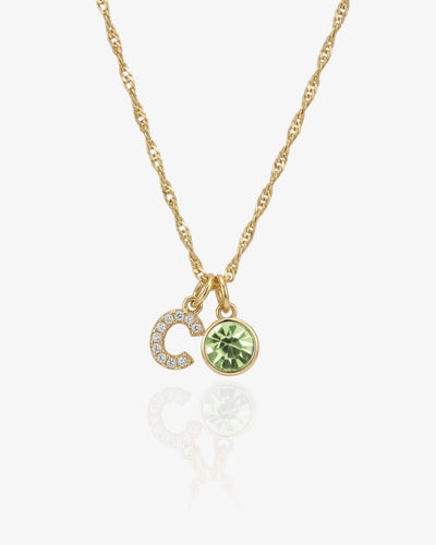 Diamond Initial Birthstone Necklace - CG2937S,CG2938S