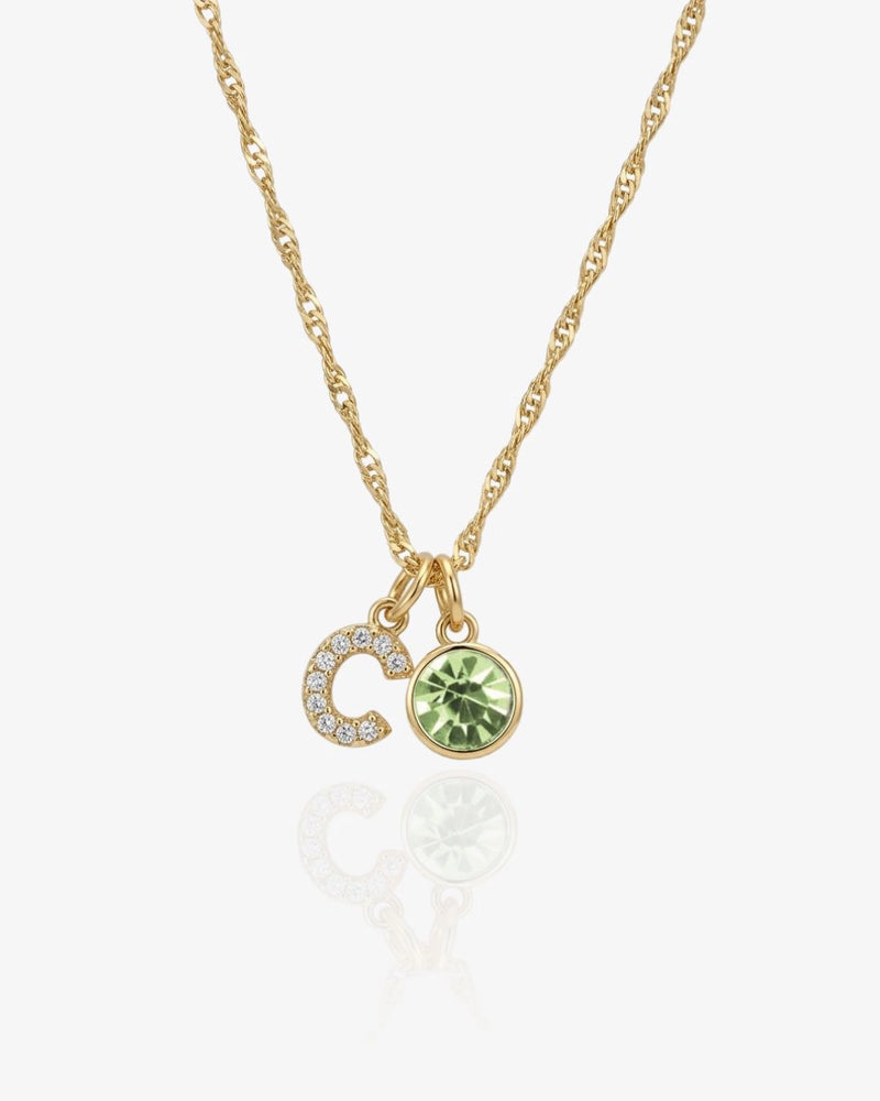 Diamond Initial Birthstone Necklace - CG2937S,CG2938S