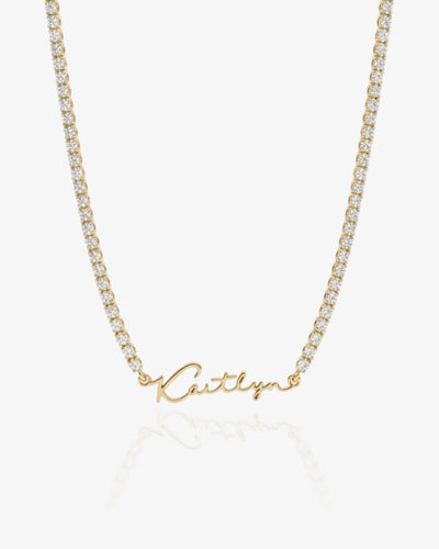 Script Tennis Necklace