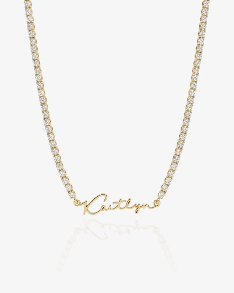 Script Tennis Necklace