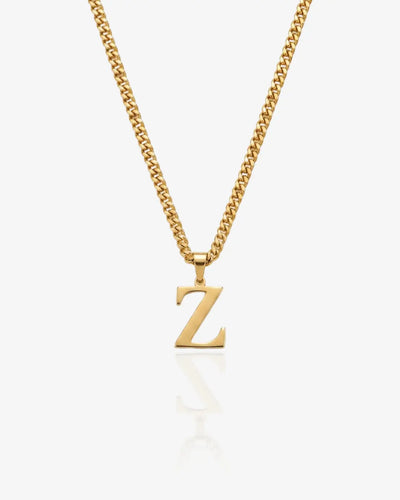Mens Cuban Initial Necklace