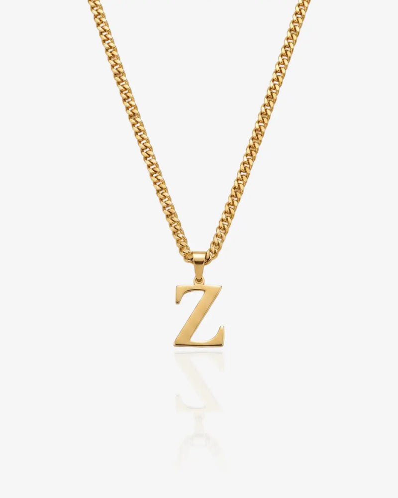 Mens Cuban Initial Necklace
