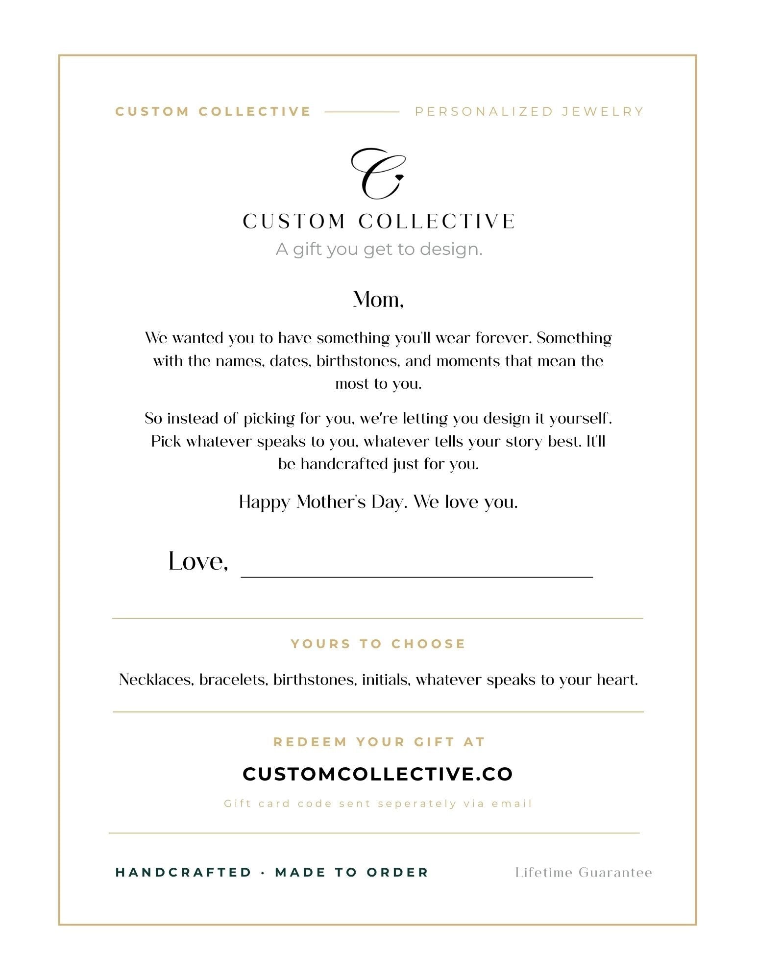 The Custom Collective Gift Card - CG3552S,CG3553S,CG3554S,CG3555S,CG3556S