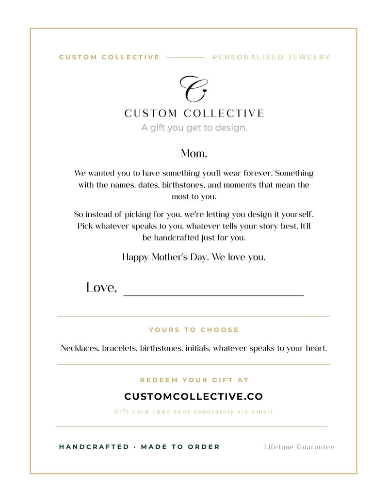 The Custom Collective Gift Card - CG3552S,CG3553S,CG3554S,CG3555S,CG3556S