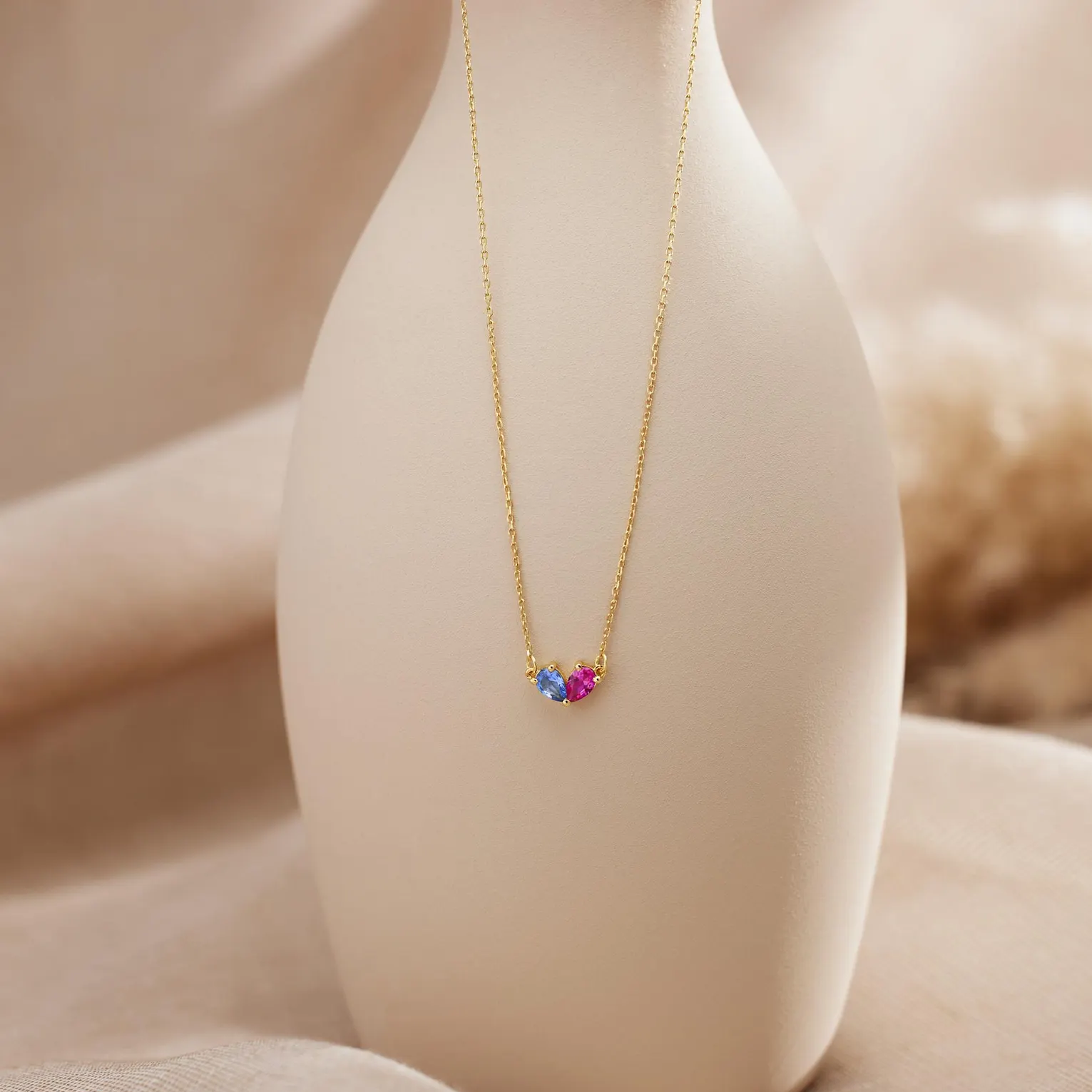 Birthstone Heart Necklace