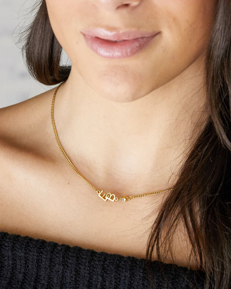 Connected Initials Necklace - CG4208S,CG4209S,CG4210S,CG4211S,CG4212S,CG4213S,CG4214S,CG4215S,CG4216S,CG4217S,CG4218S,CG4219S,CG4220S,CG4221S,CG4222S,CG4223S,CG4224S,CG4225S