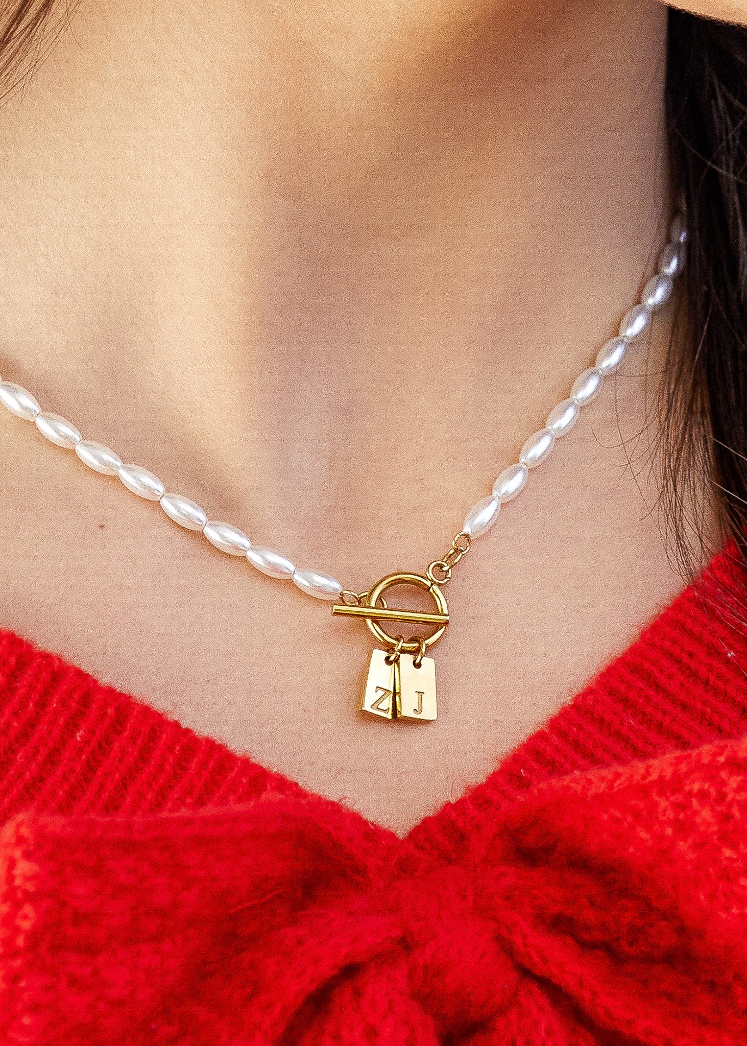 Initial Pearl Necklace - CG4456S,CG4457S,CG4458S,CG4459S,CG4460S,CG4461S,CG4462S,CG4463S,CG4464S,CG4465S,CG4466S,CG4467S