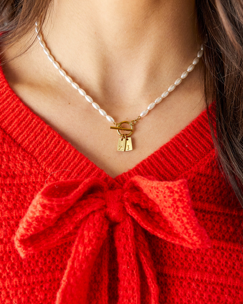 Initial Pearl Necklace - CG4456S,CG4457S,CG4458S,CG4459S,CG4460S,CG4461S,CG4462S,CG4463S,CG4464S,CG4465S,CG4466S,CG4467S