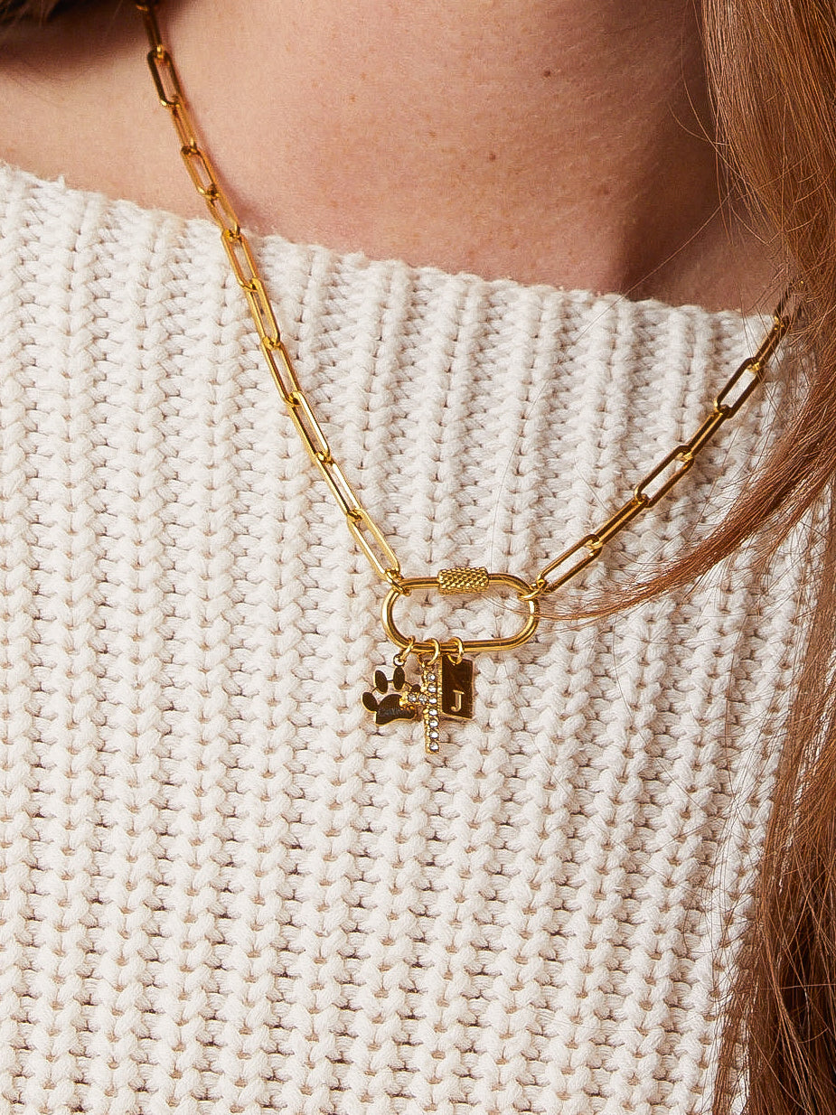 Build Your Own - Personalized Charm Necklace with Carabiner