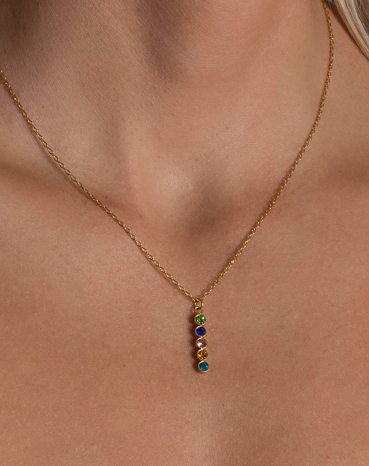 Vertical Birthstone Necklace
