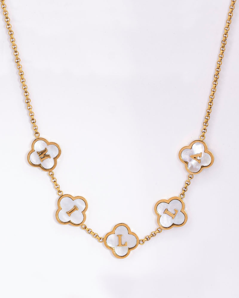 Pearl Clover Name Necklace - CG4474S,CG4475S,CG4476S