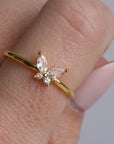 Dainty Butterfly Diamond Ring