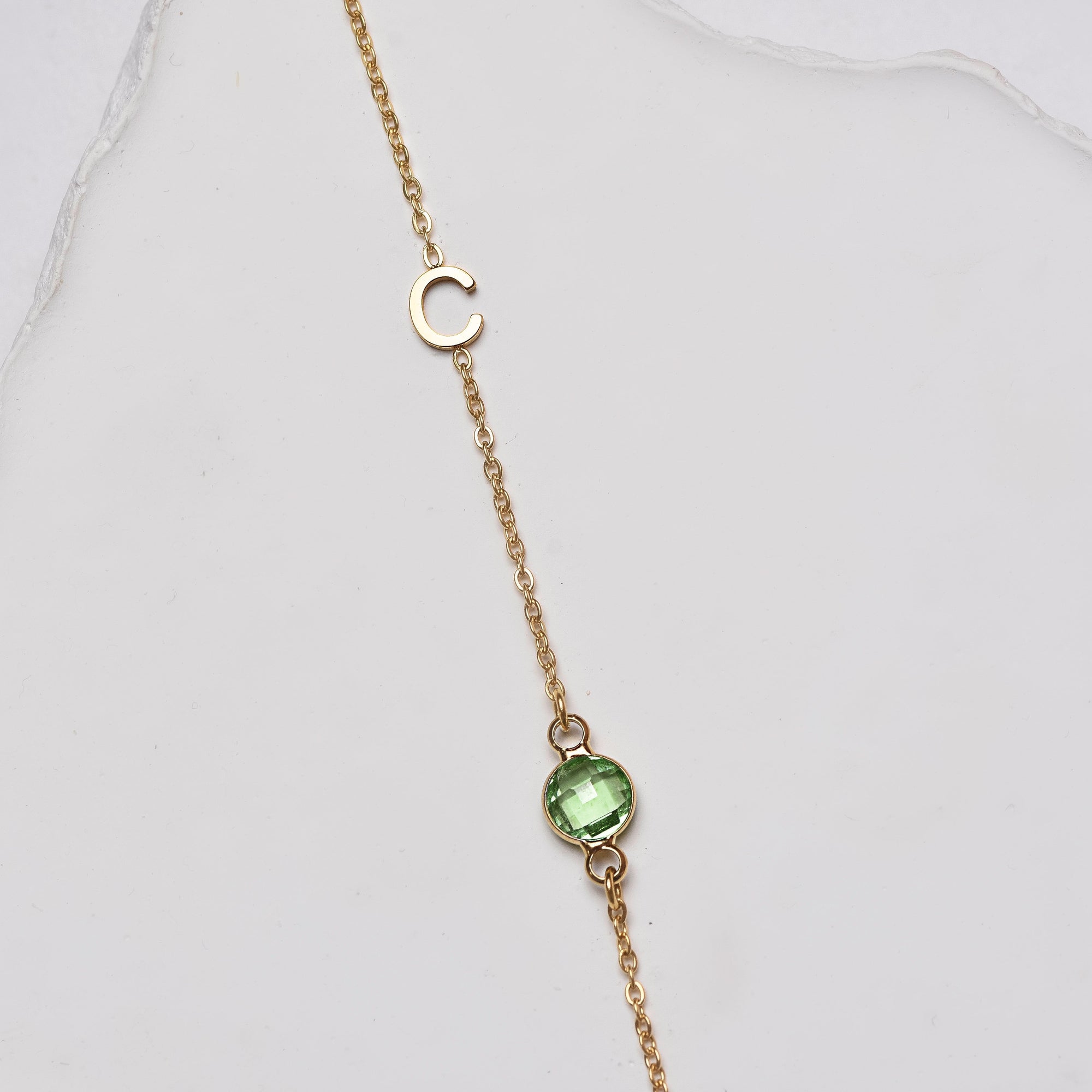 Birthstone Letter Bracelet