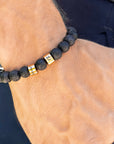 Customized Lava Tiger Eye Stone Beads Bracelet for Men