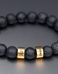 Customized Lava Tiger Eye Stone Beads Bracelet for Men