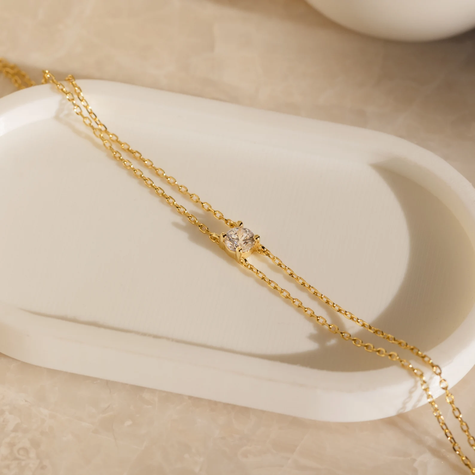 Double Chain Diamond Bracelet - CG4190S,CG4191S,CG4192S
